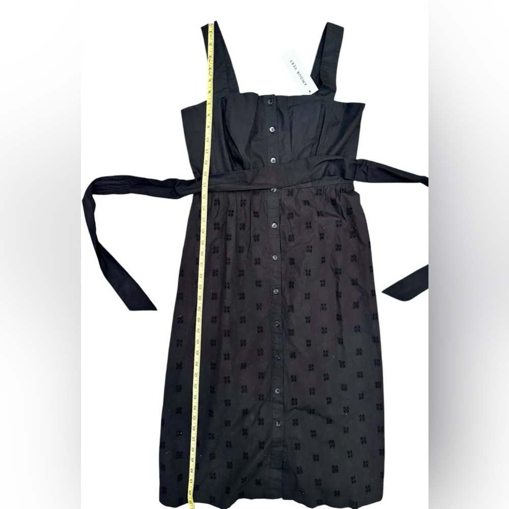 AMOUR VERT Irene Organic Cotton Eyelet Midi Dress Black Women Size XS NWT - Picture 13 of 16